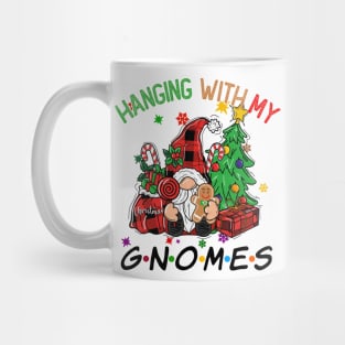 Funny Christmas Gnome Hanging With My Gnomies Family Pajamas Mug